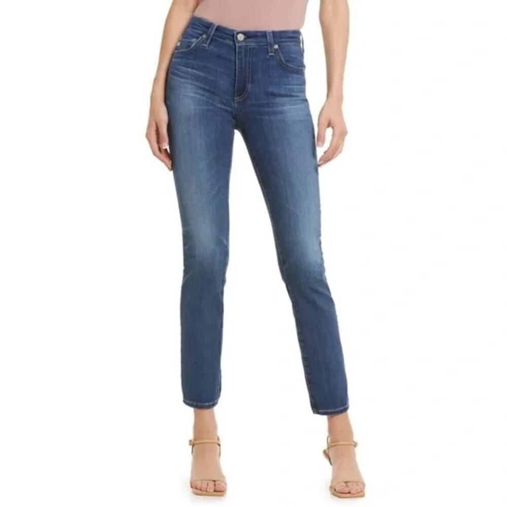 AG Adriano Goldschmied Mari Jeans Blue High Rise Slim Straight Ankle 28